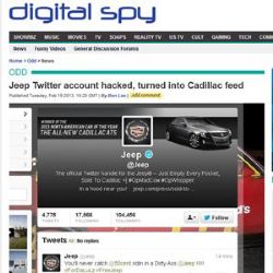 Conta da Jeep no Twitter foi invadida