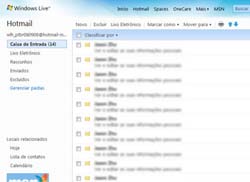 Interface aprimorada do Windows Live Hotmail