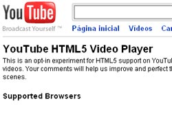 Youtube já testa HTML 5